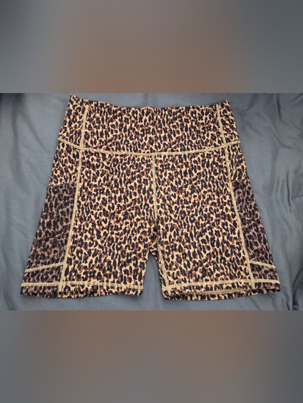 Fabletics Leopard Print PowerHold High Rise Shorts